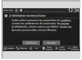 Configurations par défaut des réglages généraux