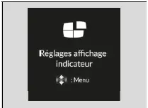 Réglages de l'affichage des indicateurs